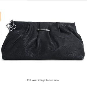 Stella & Dot La Coco black leather clutch